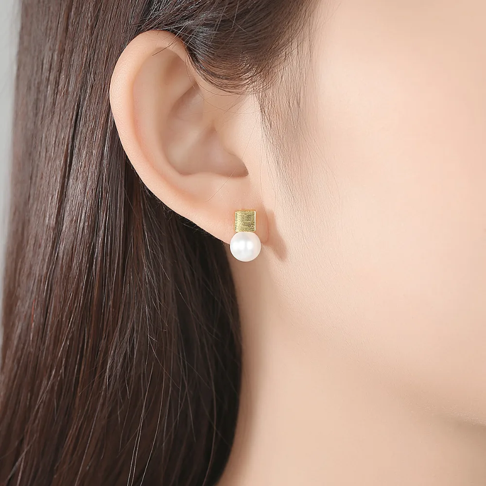 DR Роскошные однотонные серьги гвоздики из стерлингового серебра 925 пробы для