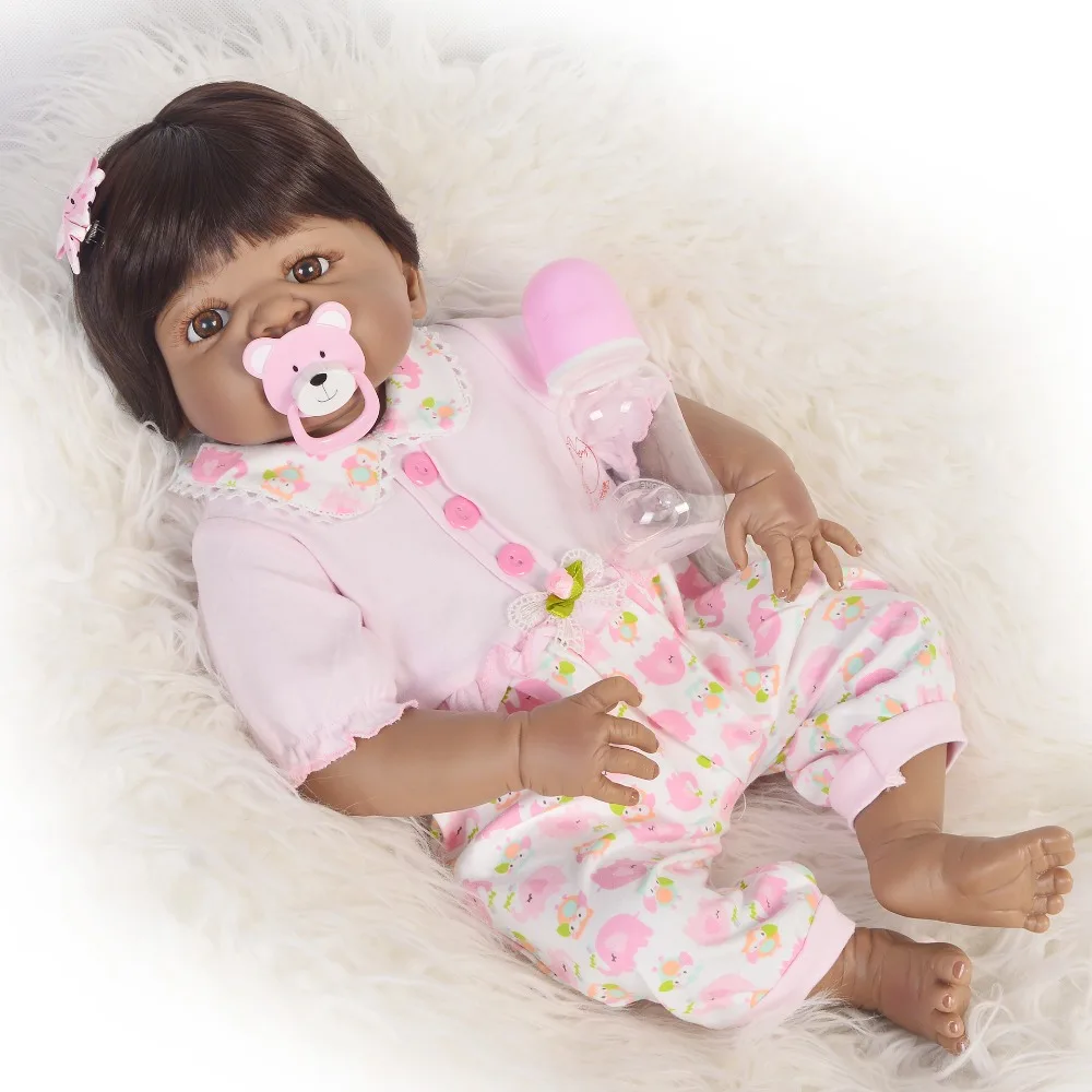 

Super nice little princess Reborn Baby Dolls full Silicone Kids Playmate Gift For Girls 22Inch Babies Alive Doll Bebe gift toy