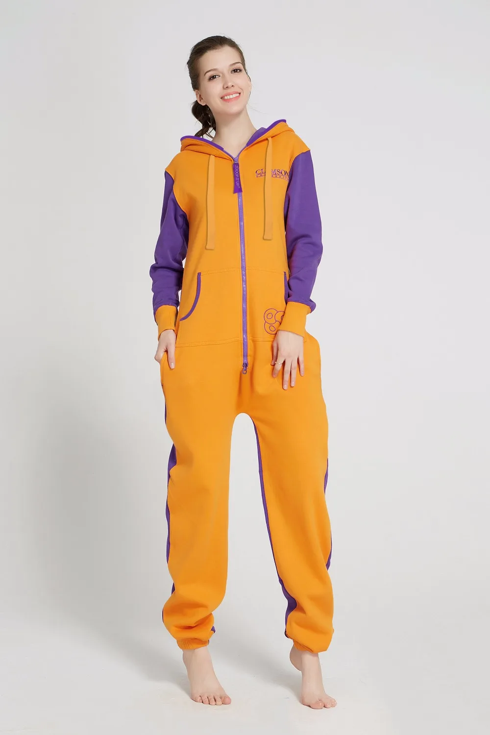 Мужская и Женская флисовая толстовка цельный комбинезон на молнии с капюшоном в