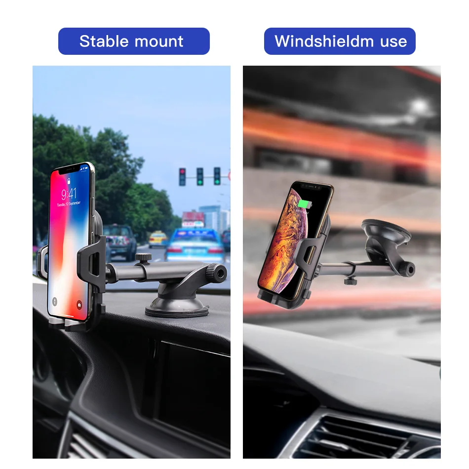 ACCEZZ Регулируемый автомобильный держатель для iphone X XR XS MAX huawei samsung Xiaomi Универсальный телефон Авто замок стекло центр управление стенд