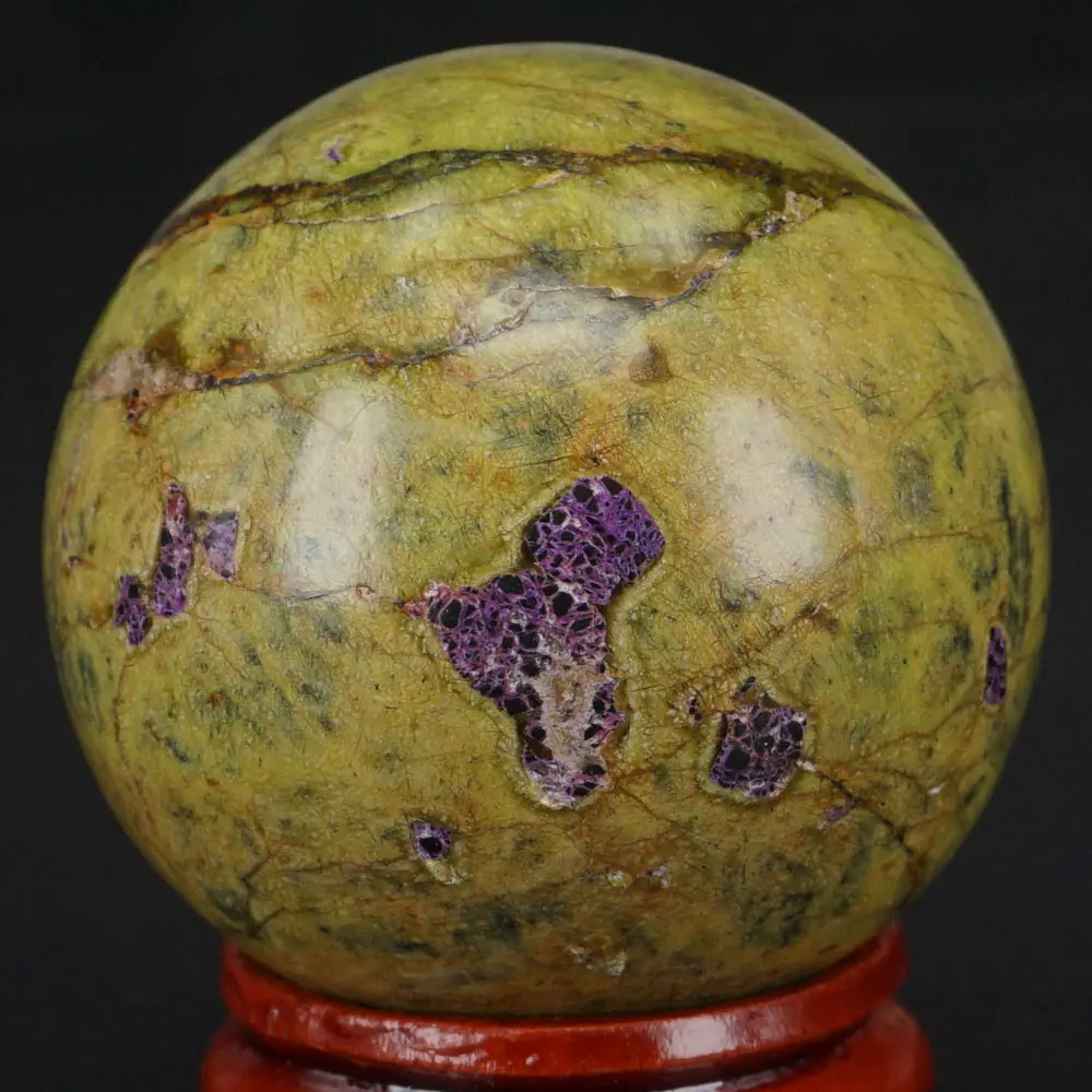 Натуральный камень 39 мм Змеиный &amp stitchtite Sphere шар чакра Кристалл Рейки Исцеление