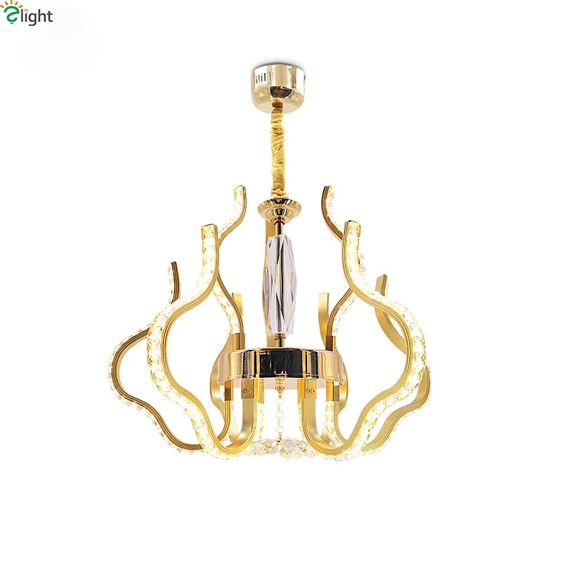 

Modern Gold Led Pendant Lights Lustre Crystal Dining Room Led Pendant Light Living Room Led Pendant Lamp Hanging Light Fixtures