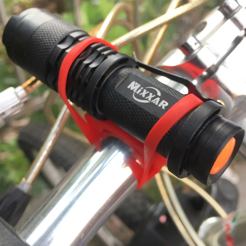 Meiguo Fufei Sepeda Stang Silikon Tali Elastis Perban Dudukan Lampu Aksesoris