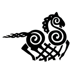 12,7 см * 9,4 см мультфильм Викинг один лошадь виниловая наклейка черныйсеребристый Автомобильная наклейка модный автомобиль-Стайлинг S6-2879