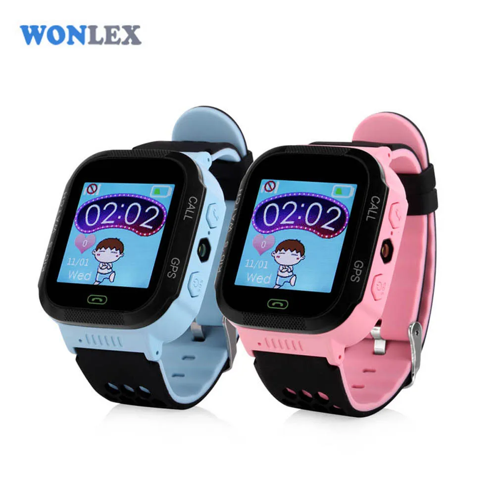 WONLEX 1 44 &quotсенсорный экран GPS трекер часы GW500S с фонариком для детей SOS Анти потери GSM