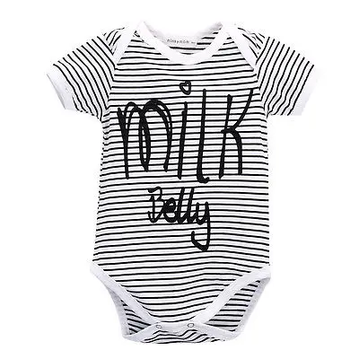 Комбинезон Emmababy хлопковый в белую и черную полоску для новорожденных мальчиков
