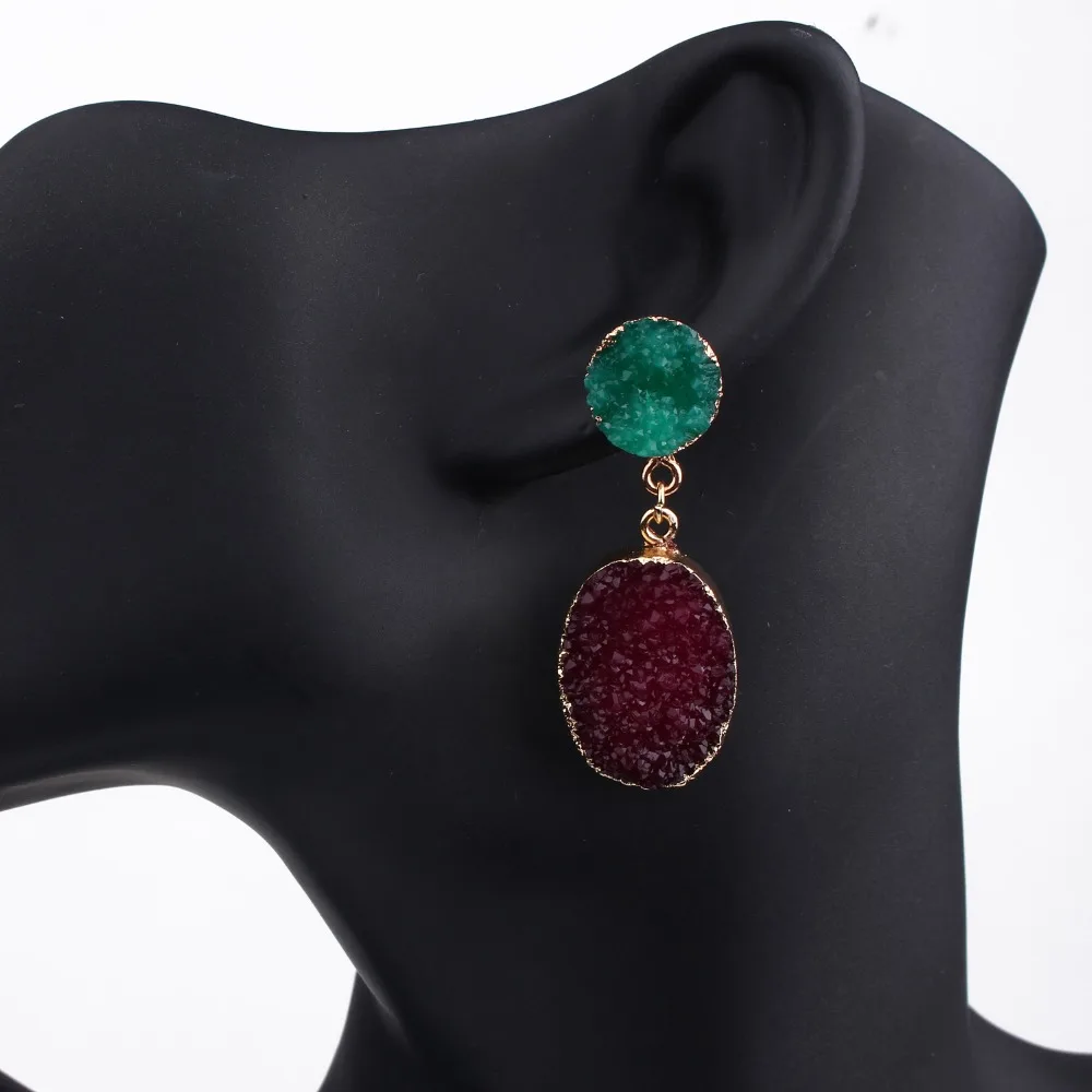 Женские серьги-подвески Dayoff овальные длинные серьги ручной работы из смолы E402 |