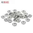 Бусины-разделители MEIBEADS, 100 шт.лот, 8 мм, в паз, из сплава серебристого цвета, для самостоятельной сборки ювелирных изделий, аксессуары для браслетов UF5358