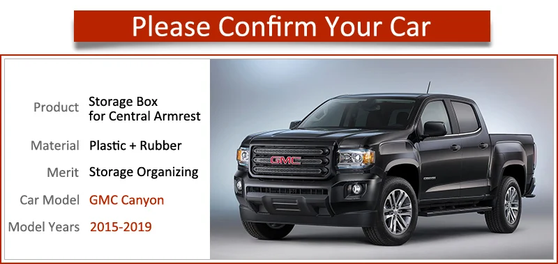 Подлокотник ящик для хранения автомобильный Органайзер аксессуары GMC Canyon 2015 2016
