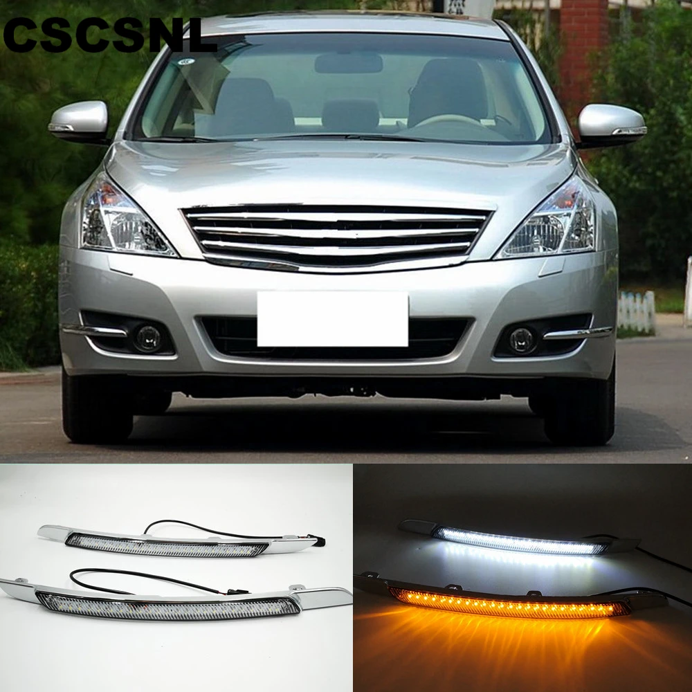 CSCSNL 2 шт. Светодиодный дневной светильник для Nissan Altima teana 2008 2009 2010 DRL с поворотником Дневной светильник водонепроницаемый противотуманный фонарь