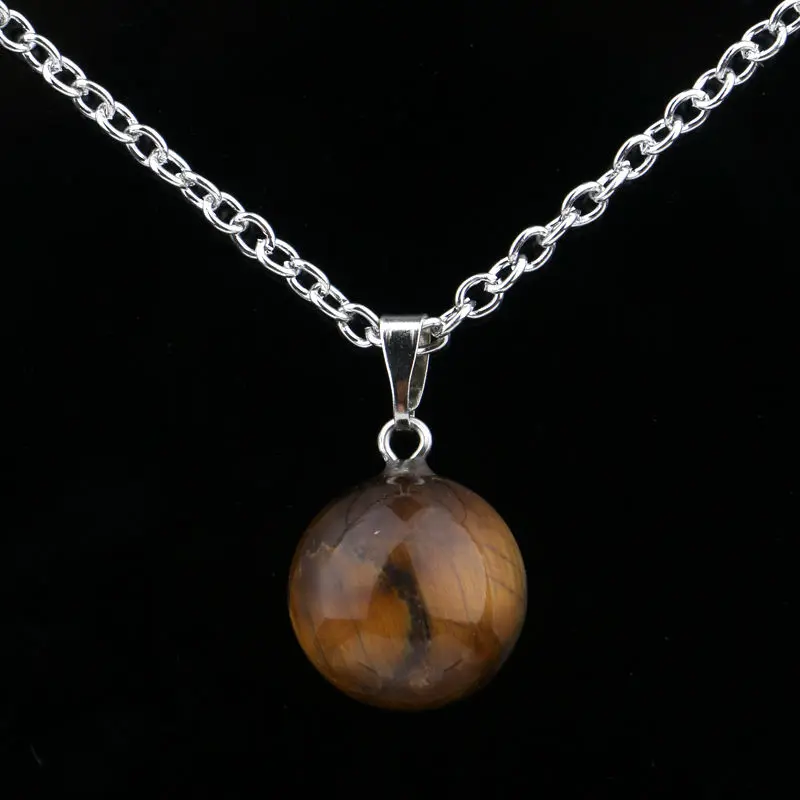 Модный шар Натуральный Камень Многоцветный кулон ожерелье женские ювелирные