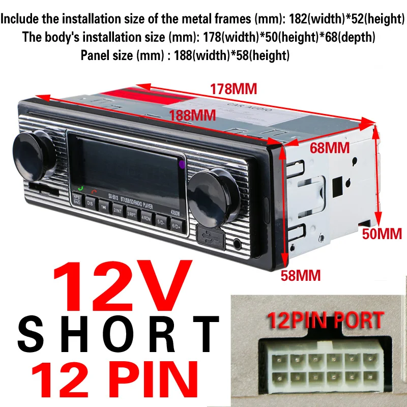 Автомагнитола 12 В/24 В Bluetooth mp3 плеер стерео FM USB AUX|oto teypleri|radio para carrocar radio |