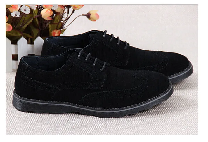 

Fashion suede British casual Oxford shoes male large size beef bottom leather retro Bullock carved shoes free shipping