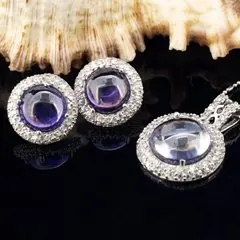 Уникальные Наборы украшений из стерлингового серебра, серьги/ожерелье для женщин