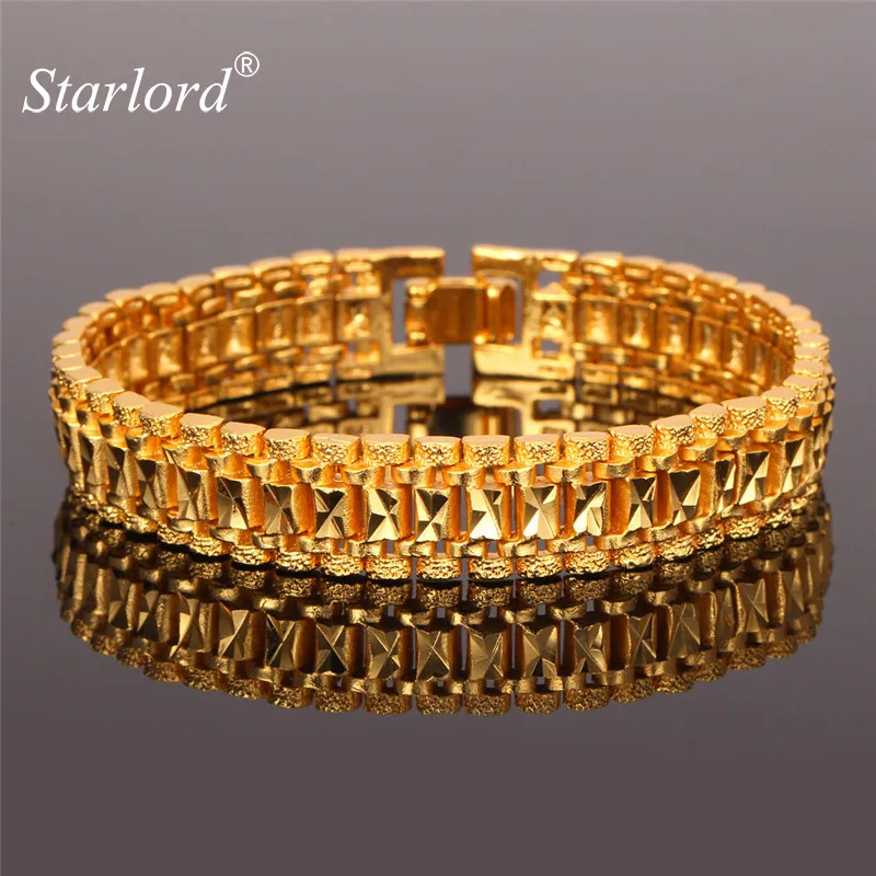Браслет цепочка Starlord из желтого золота 19 см 12 мм ширина 1:1|jewelry support|jewelry cuffjewelry