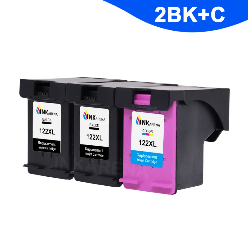122 BK X 2 C X 1 INKARENA 122XL Заправляемый картридж Замена для hp 122 с чернилами hp Deskjet 1000 1050 2000 2050s 3000 3050A 3052A 1010 1510 принтер - Цвет: 122 BK X 2 C X 1