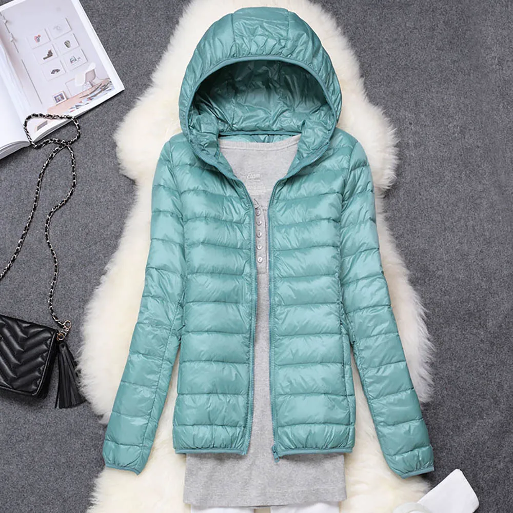 Winter Plus Size Jackets Women Ultra Light Duck Down Jacket Hooded Long Sleeve Slim Warm Coat Parka Female Portabl Outwear | Женская