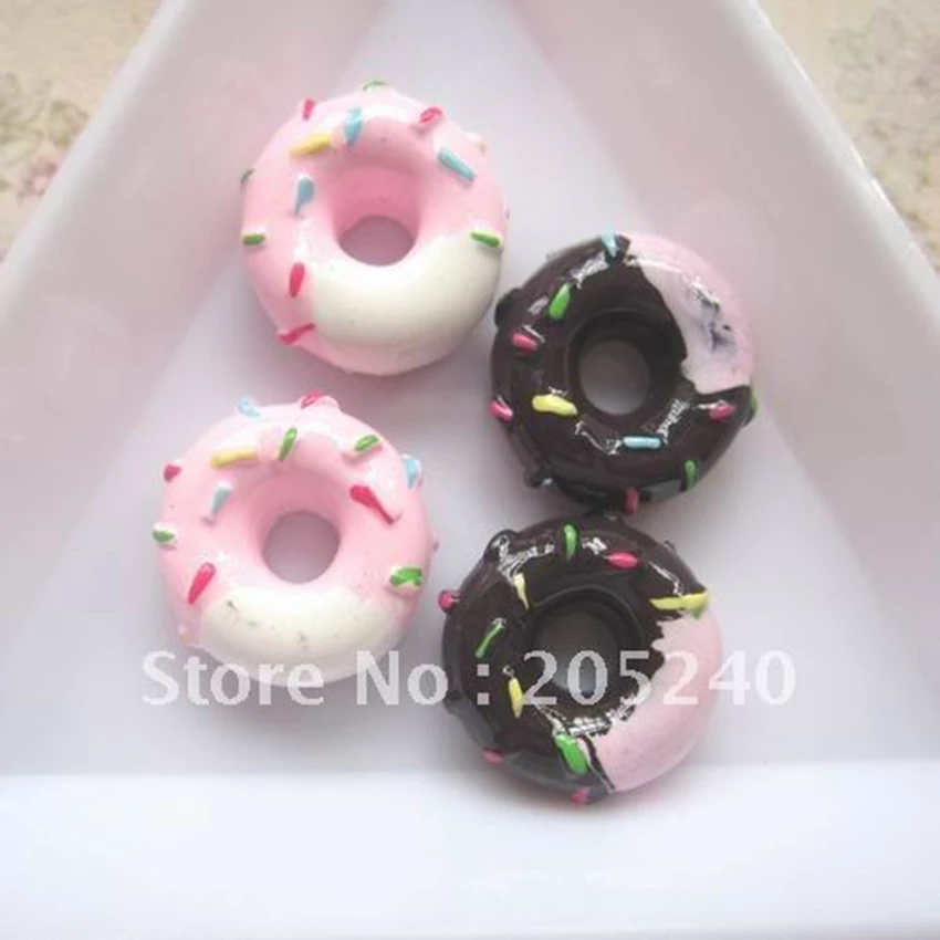 

20pcs Hot Sale Kawaii Flat Back Resin Donut Accessory For DIY Phone,Note Book Decoration