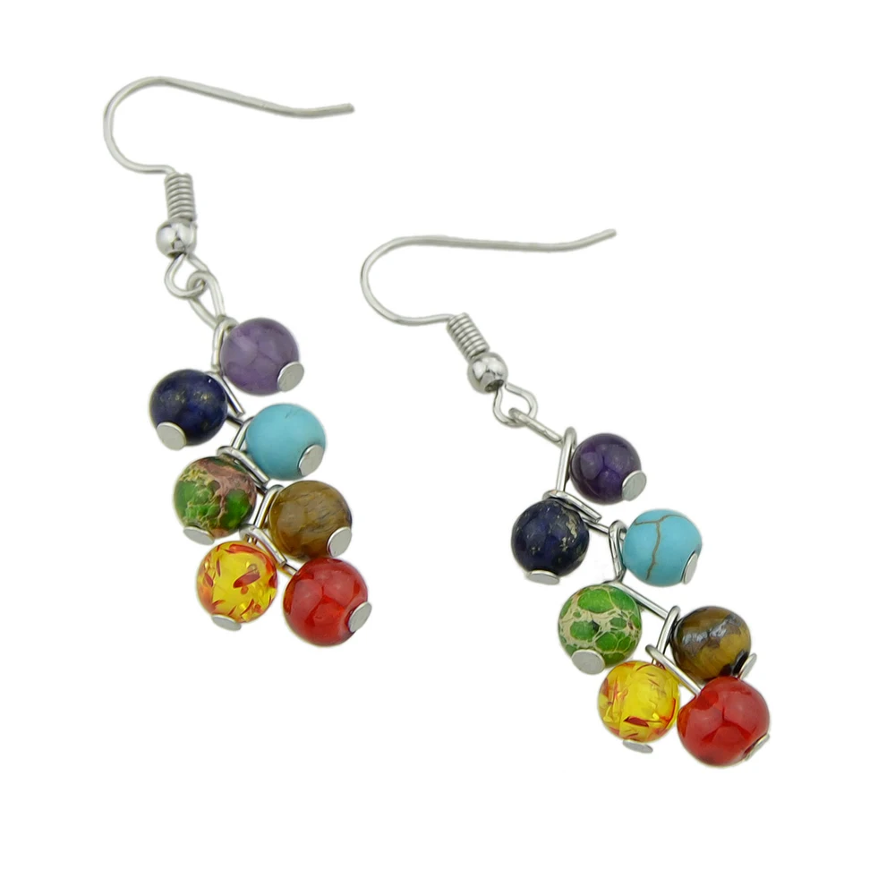 Joywish Boho Серьги серебро Цвет с ful Бусины Кристалл Геометрическая Форма Висячие