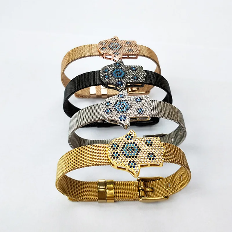 5 шт. новые модные часы Hamsa с подвесками бусинами браслет из циркония