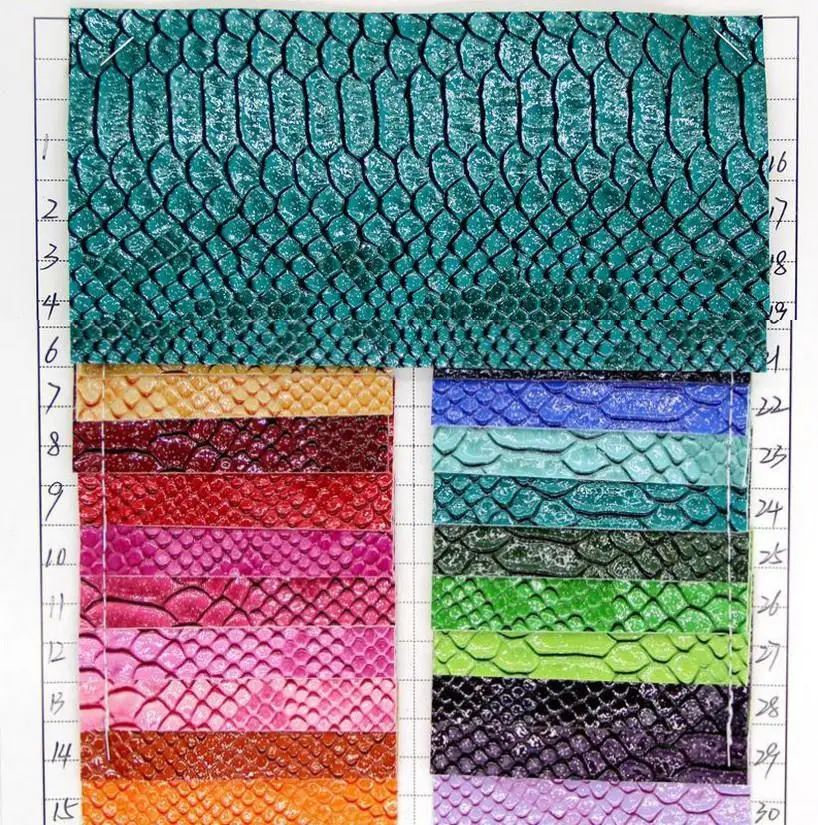 synthetic leather fabric PU Latest style gold powder snake skin pattern for luggage bags serpentine dust | Дом и сад