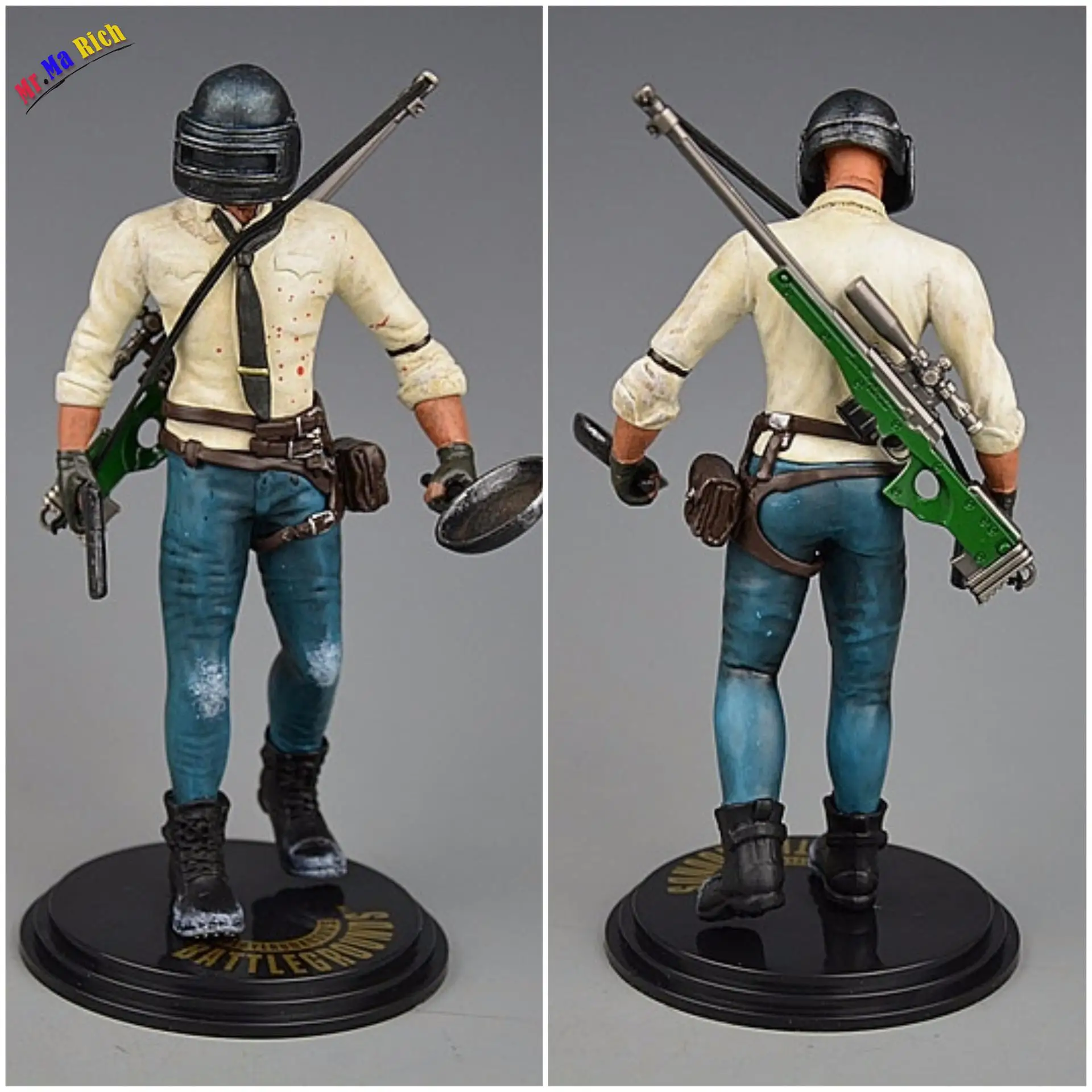 17 см playerunknown Battlegrounds Pubg Circa Doll Spot Mangiare Pollo Stasera Modo Del Metallo Auto Modello Di Arma|figure|doll figuresarma |