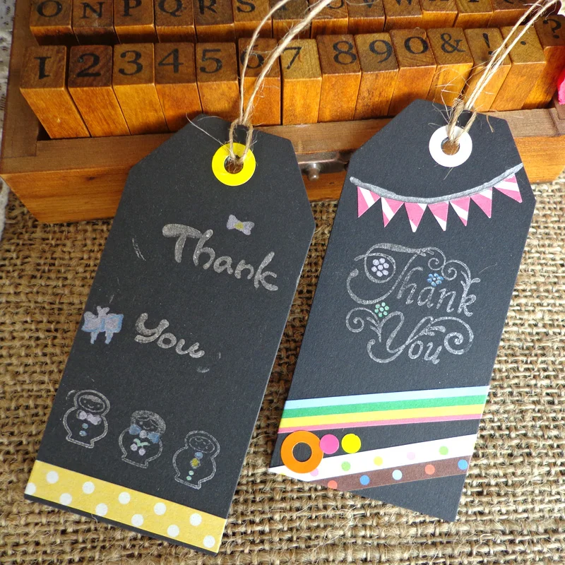 

Wholesale(500pcs/lot) NEW!4.5X9.5cm DIY Blank Black Paper Cards Gift Tag (cord included) - Free shipping