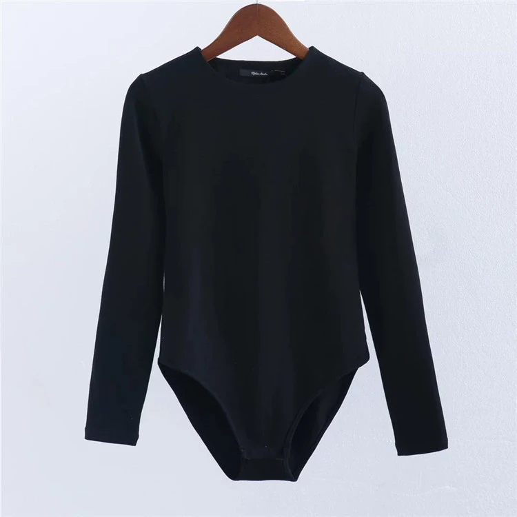 2017 весенние хлопковые обтягивающие боди однотонные Женские повседневные