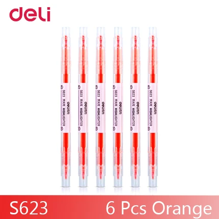 6 pcs green marker Deli,, 6 шт., двойная головка, 6 цветов, маркер с невидимыми чернилами для школы, офиса, рисования, знак, кисть, маркер - Цвет: 6 pcs green marker