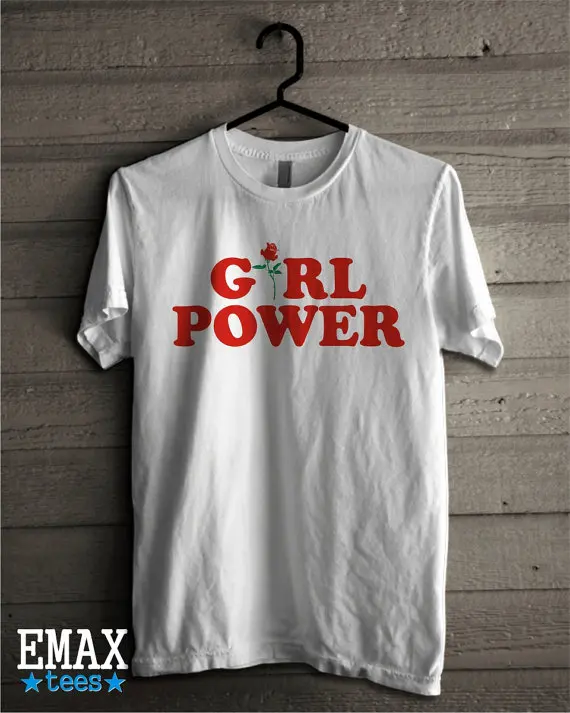 Летние Короткие Футболки Для Женщин GIRL POWER Письма Цветочные Печатные Графический