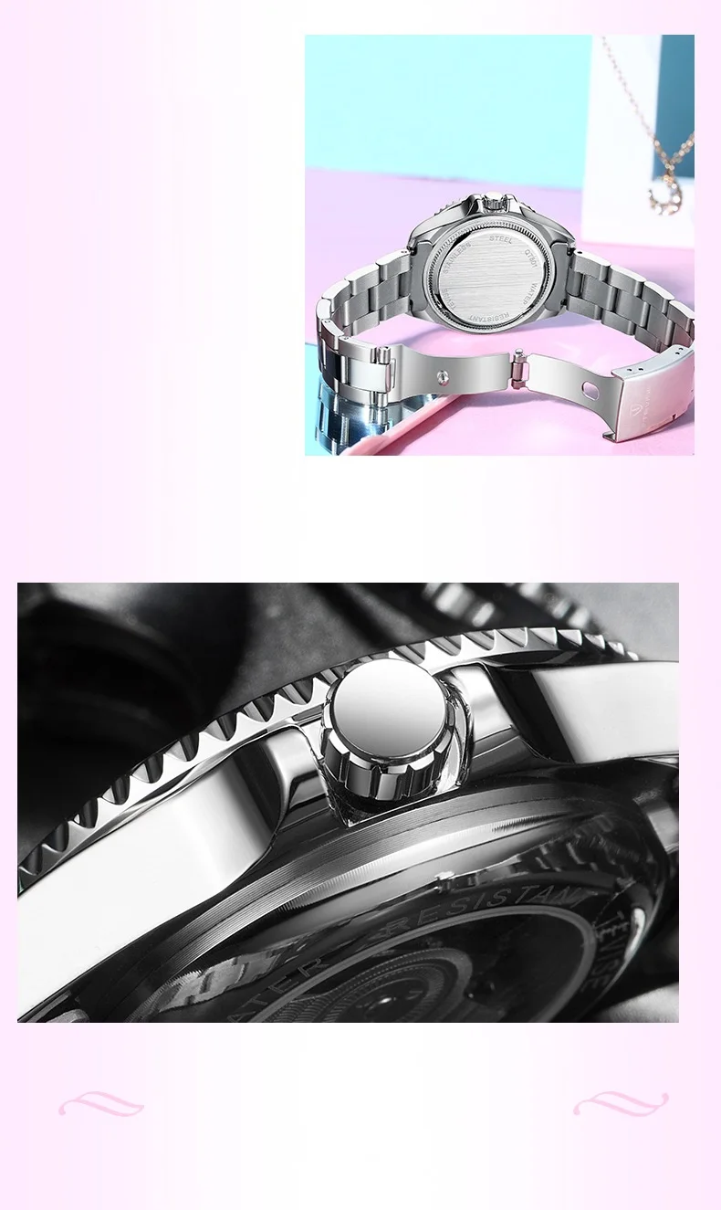 TEVISE автоматические женские часы вращающийся чехол Montre Femme механические наручные