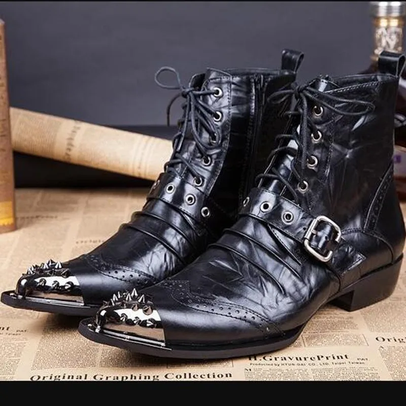 Итальянская обувь в западном стиле botas masculina со стальным носком мужские военные