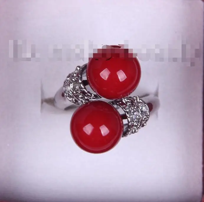 

Hot sell Noble- FREE SHIPPING>>>@@ Wholesale price 16new ^^^^stunning big 10mm round red south sea shell pearl ring h2214