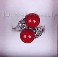 hot sell noble free shipping wholesale price 16new stunning big 10mm round red south sea shell pearl ring h2214
