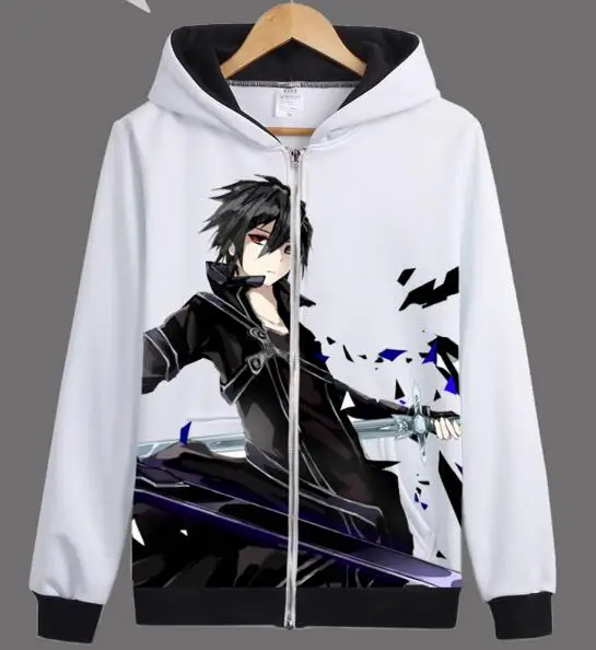 Version C Sword Art Online Кирито Асуна 3D печатных большая картина Осень Толстовка Верхняя одежда, куртка карнавальный костюм - Цвет: Version C