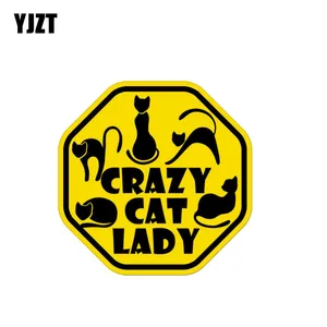 Светоотражающая наклейка 12-11,8, YJZT, Размер 11,8 см х Автомобильная наклейка из ПВХ см, предупреждение 1169, Crazy Cat Lady