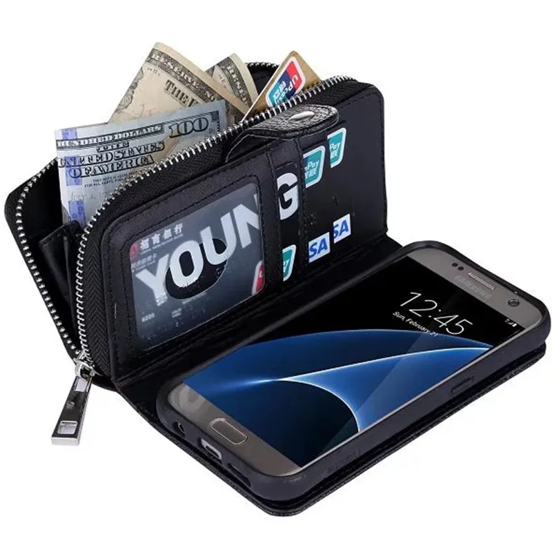 Чехол 2 в 1 для Samsung Galaxy Note 10 Plus съемный многофункциональный чехол-кошелек на