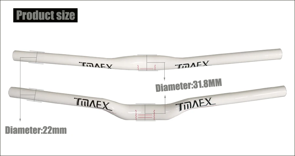 TMAEX-новинка, углеродный руль для горного велосипеда, белая краска, углеродный руль для велосипеда, 31,8 мм* 600 мм-760 мм, детали для горного велосипеда