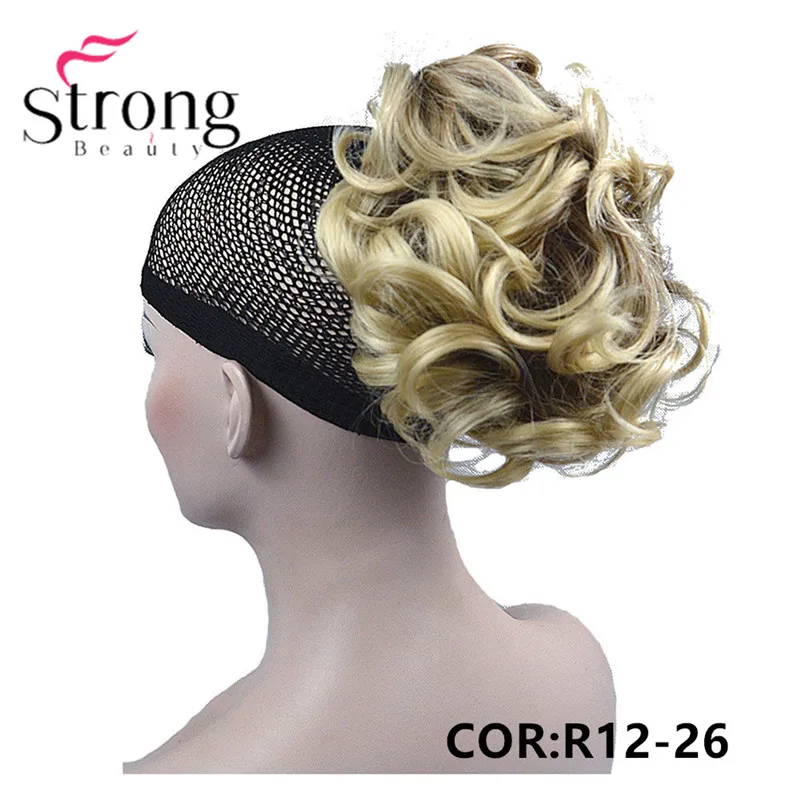 StrongBeauty, короткий конский хвост, накладные волосы, синтетические волосы, волнистые, на заколках, накладные волосы, цвет на выбор