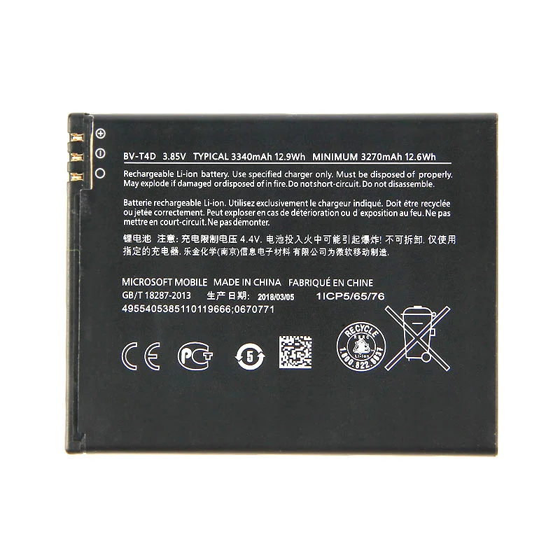 Оригинальный BV T4D аккумулятор для телефона Nokia microsoft Lumia 950 XL CityMan 940 RM 1118 BVT4D