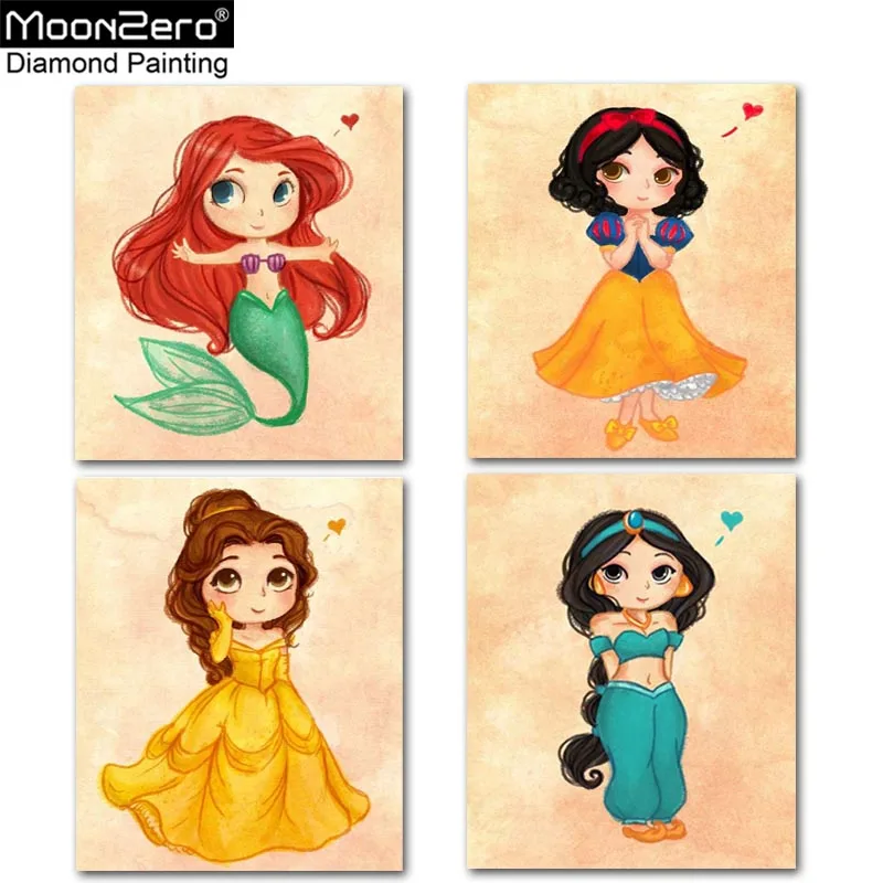 Горячая Мода 5D DIY квадратная дрель Алмазная картина Мультфильм Русалка Девушка