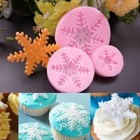 3pcsset christmas snowflake silicone mold snow flower fondant chocolate gumpaste sugarcraft mold cake decorating tools h521