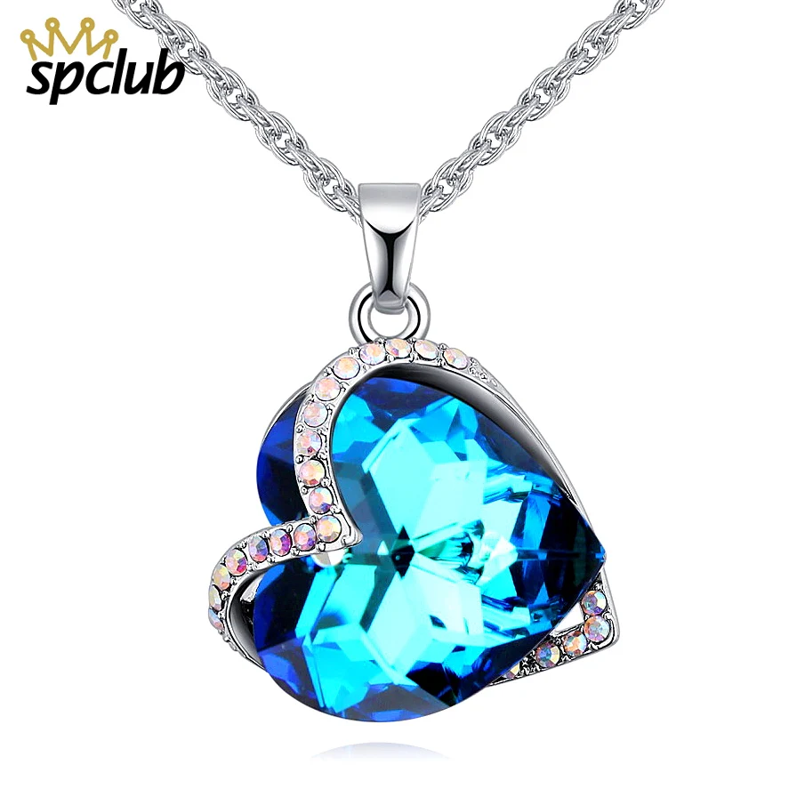 Ожерелья с кристаллами Swarovski модные ювелирные изделия для женщин кулон 2018 Синие