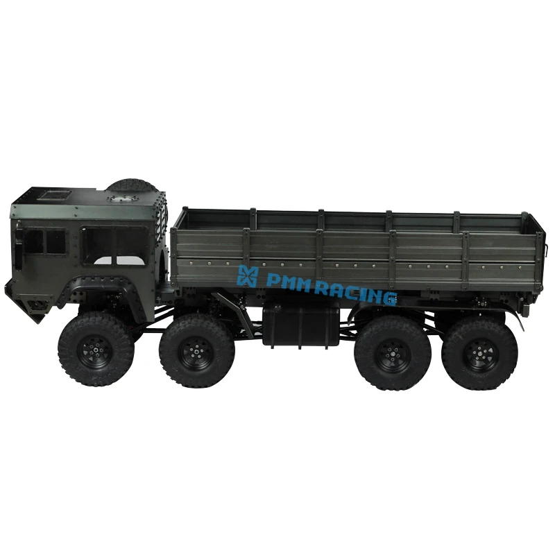CNC алюминиевый сплав 1/10 RC Гусеничный 8X8 военный грузовик внедорожный автомобиль