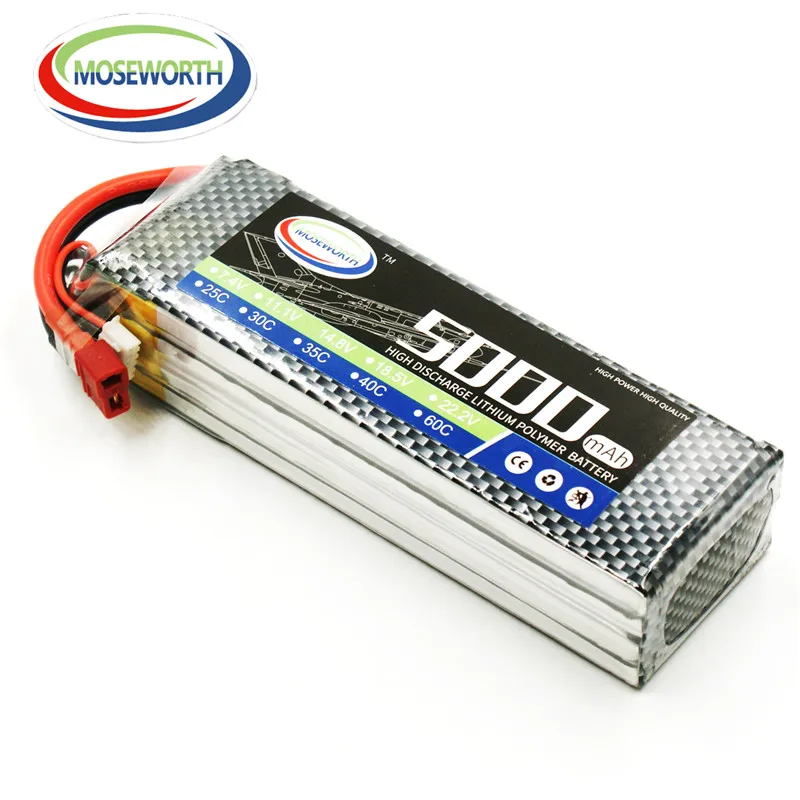 

4S 14.8V 5000mAh 40C-80C RC Drone Lipo Battery For RC Drone Helicopter Airplane Quadcopter Car Boat Model 4S Battery LiPo AKKU