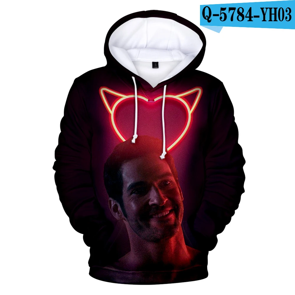 3D Горячая Lucifer Толстовка Lucifer Morningstar толстовки хороший открытый пуловер Толстовка Осень мужские длинные толстовки - Цвет: 3D