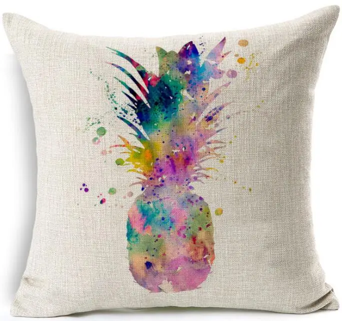 Ananas наволочка с рисунком ананаса льняная для дома декоративная дивана 45x45 см|cushion