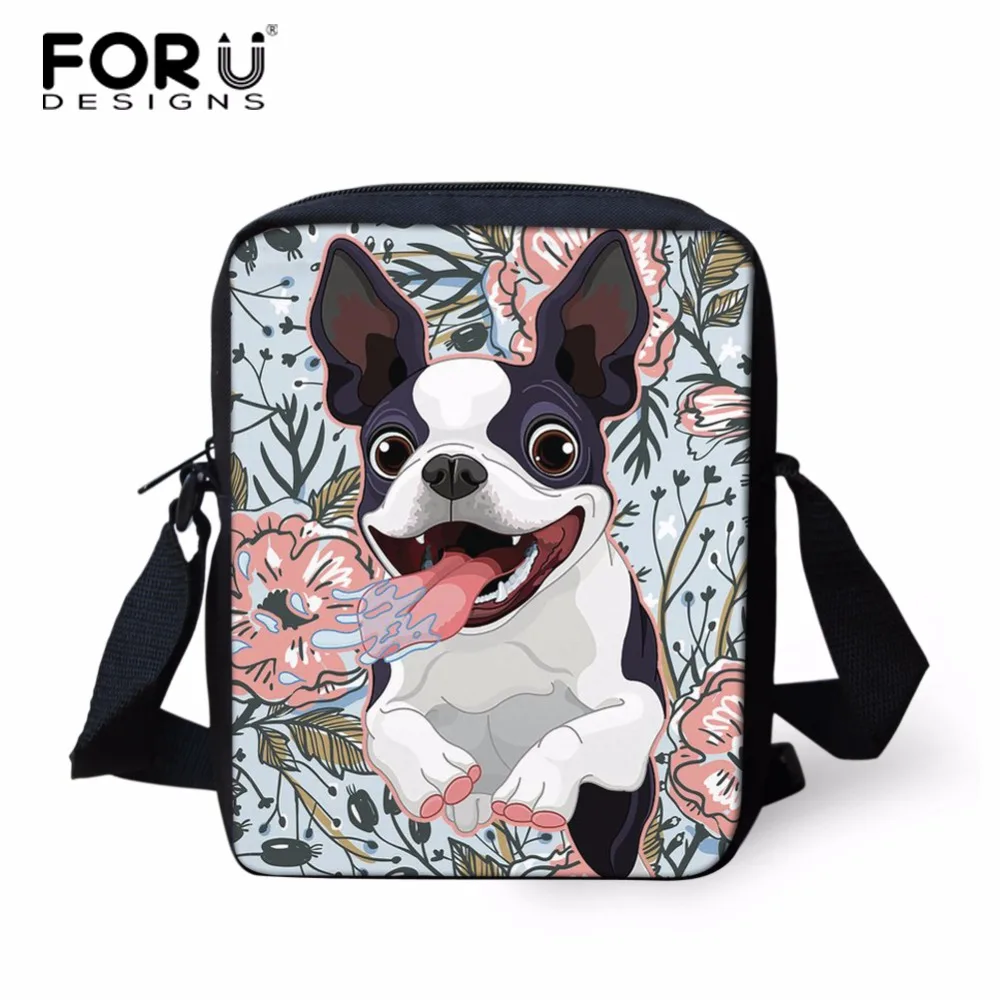 

Маленькая сумка-мессенджер для девочек FORUDESIGNS Boston Terrier, повседневная сумка через плечо для мальчиков, Женская легкая кросс-боди сумка с прин...