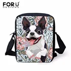 Маленькая сумка-мессенджер для девочек FORUDESIGNS Boston Terrier, повседневная сумка через плечо для мальчиков, Женская легкая кросс-боди сумка с принтом в померанском стиле