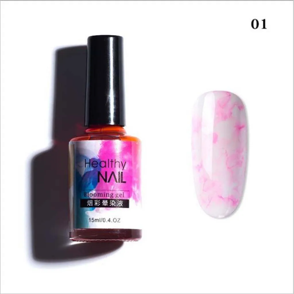 Набор гель лаков для ногтей УФ с рисунком цветения акварельный Гель лак